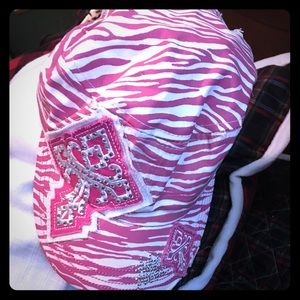 Pink and white, animal print, Painters Boy cap.